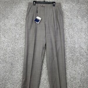 Vintage Como Sport Dress Pants Mens 34 Unhemmed Wool Gray Pleated Cobra Golf New